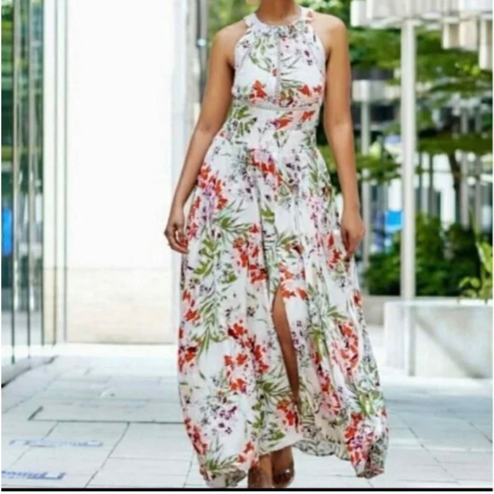 Abel the label Vienna floral halter tie back maxi dress - Picture 9 of 9